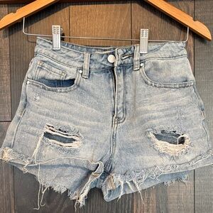 PacSun Light Blue Distressed Mom Shorts